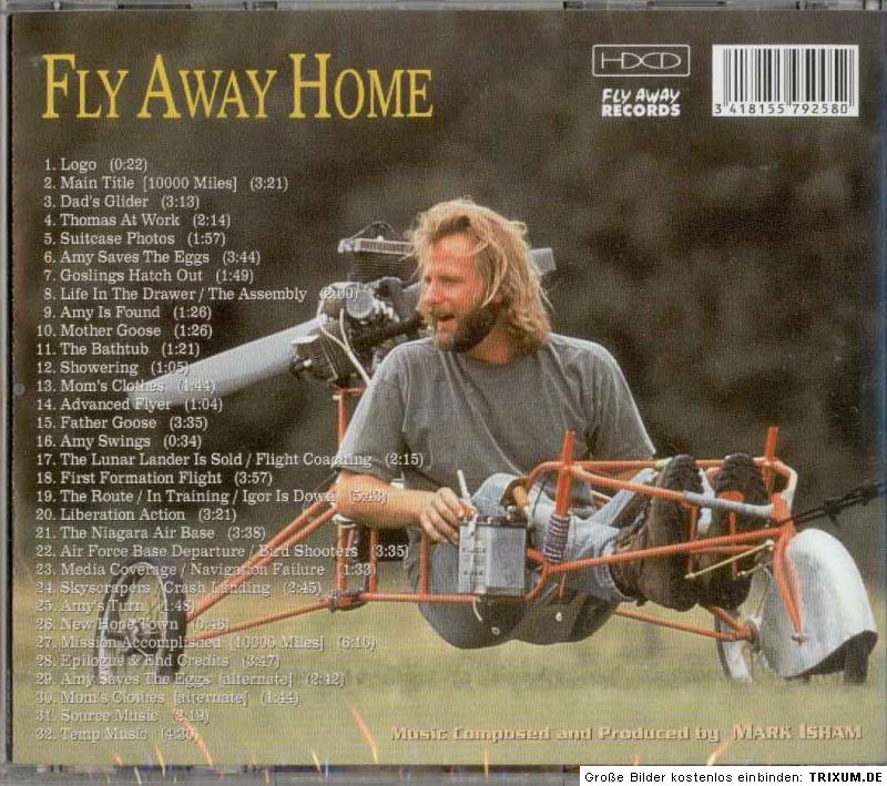 FLY AWAY HOME COMPLETE Mark Isham 80+MIN BRAND NEW  