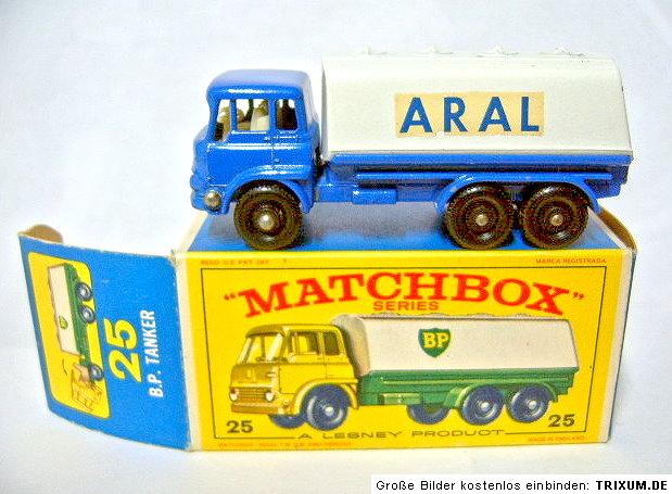 Matchbox No. 25C Bedford Tanker white & blue ARAL  