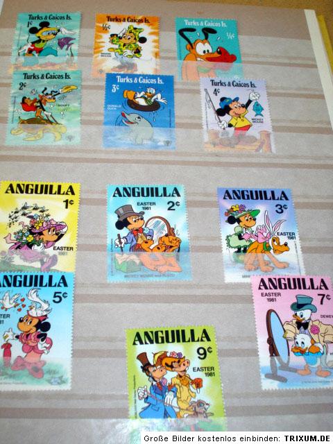 135 Briefmarken Walt Disney Motiven Cartoon stamps Lot